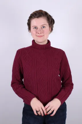 1940s / 1950s vintage style turtleneck pullover - Burgundy red - Inger