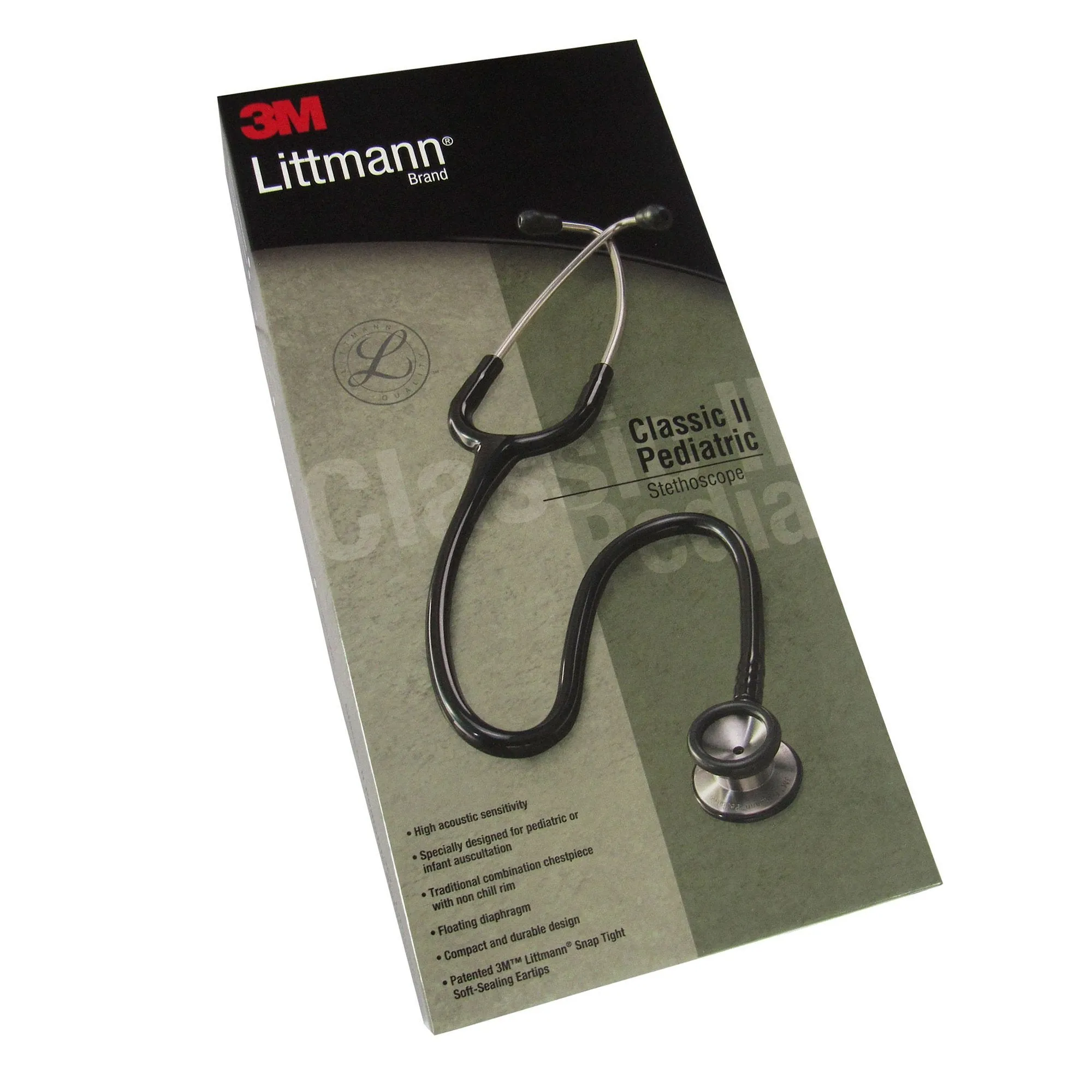 3M™ Littmann® Classic II Pediatric Stethoscope, Black, 1 Each