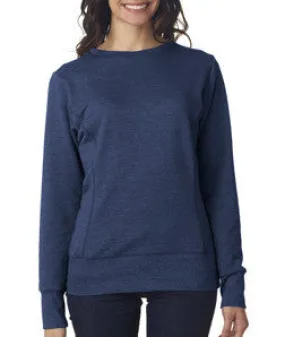 72000L Anvil Ladies' Mid-Scoop French Terry Fleece Heather Blue