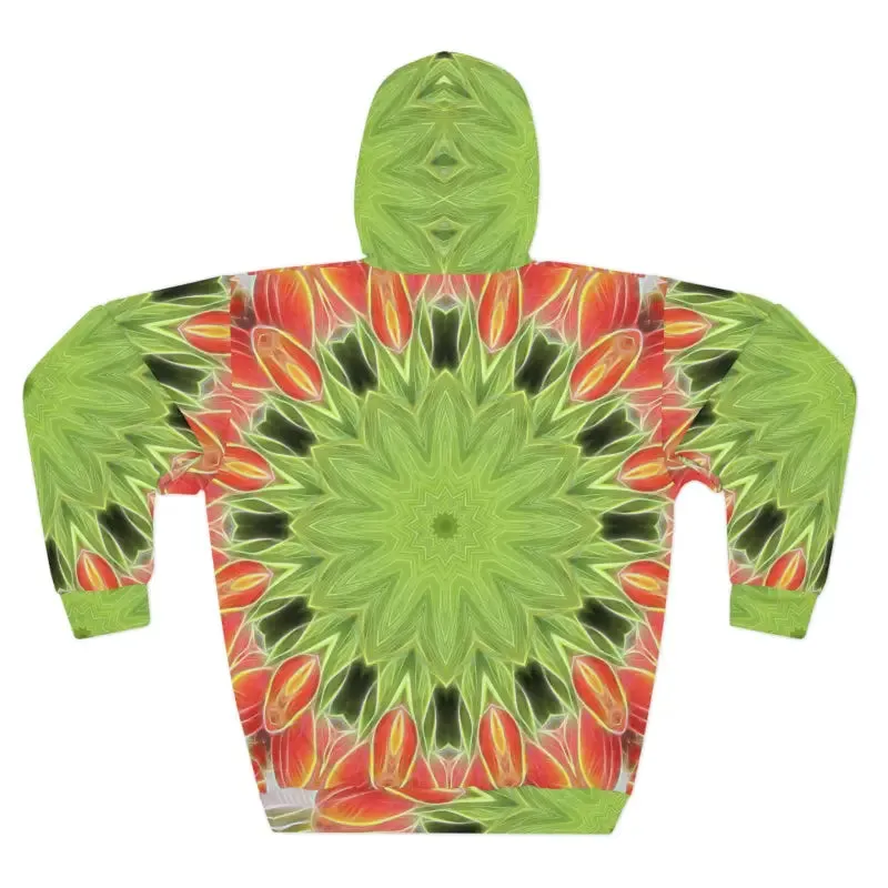 Abstract Green Unisex Pullover Hoodie