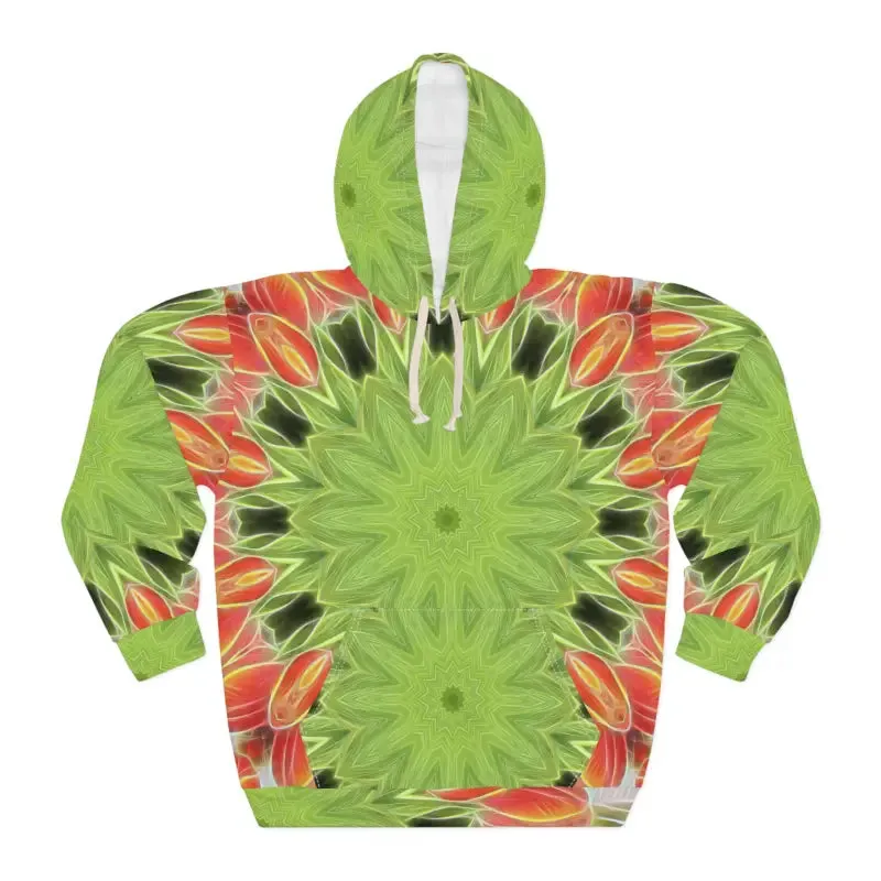 Abstract Green Unisex Pullover Hoodie