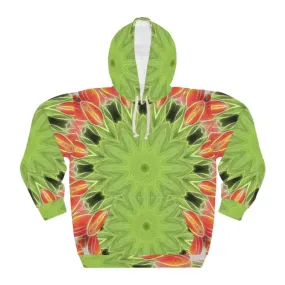 Abstract Green Unisex Pullover Hoodie