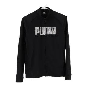Age 13-14 Puma Spellout Track Jacket - Large Black Polyester