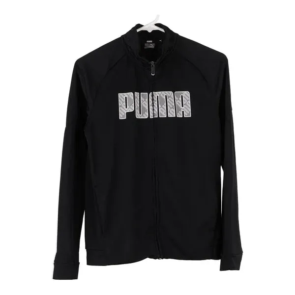 Age 13-14 Puma Spellout Track Jacket - Large Black Polyester