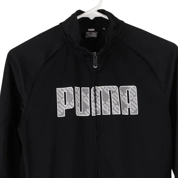 Age 13-14 Puma Spellout Track Jacket - Large Black Polyester