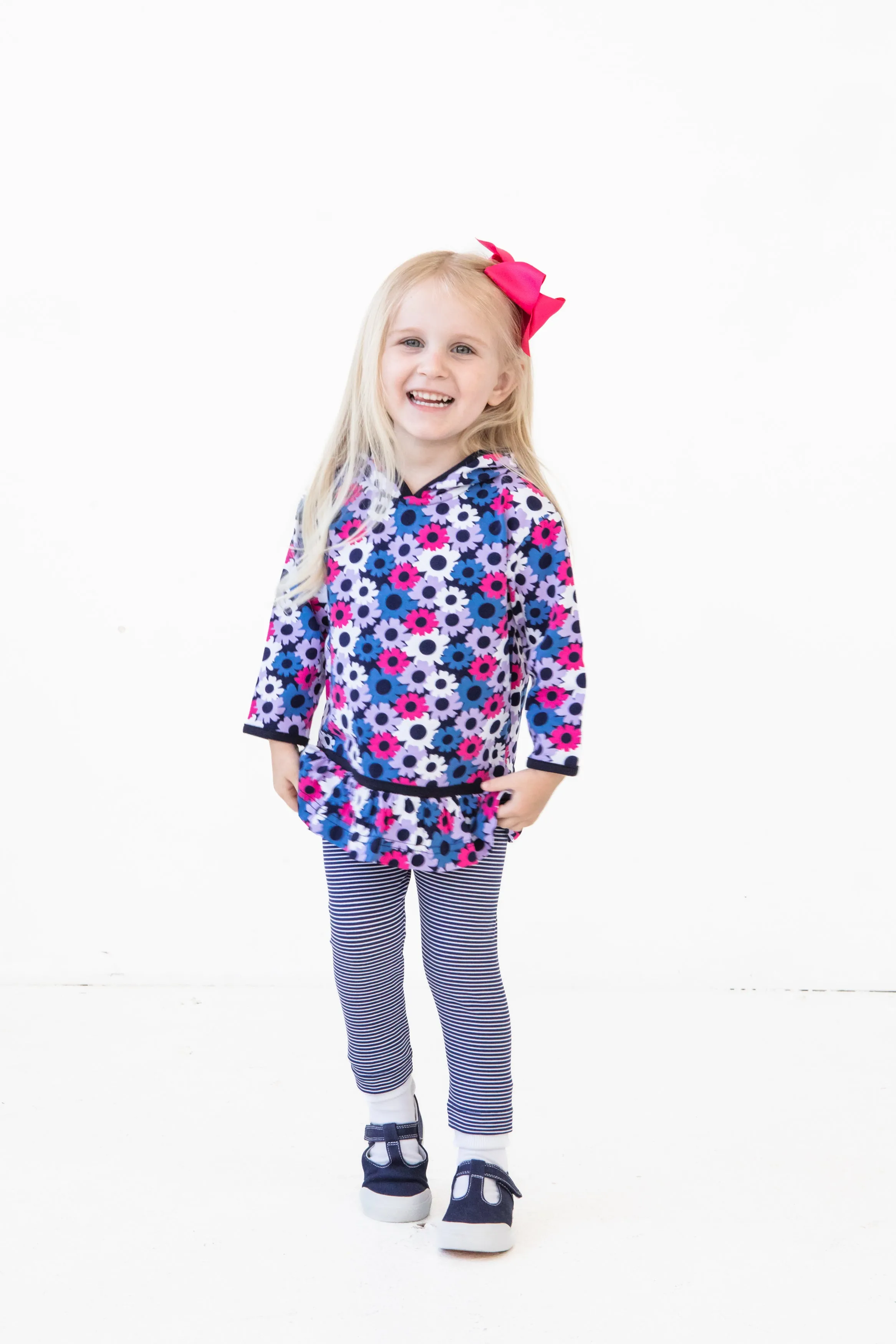 Autumn Wildflowers Print Knit Hoodie