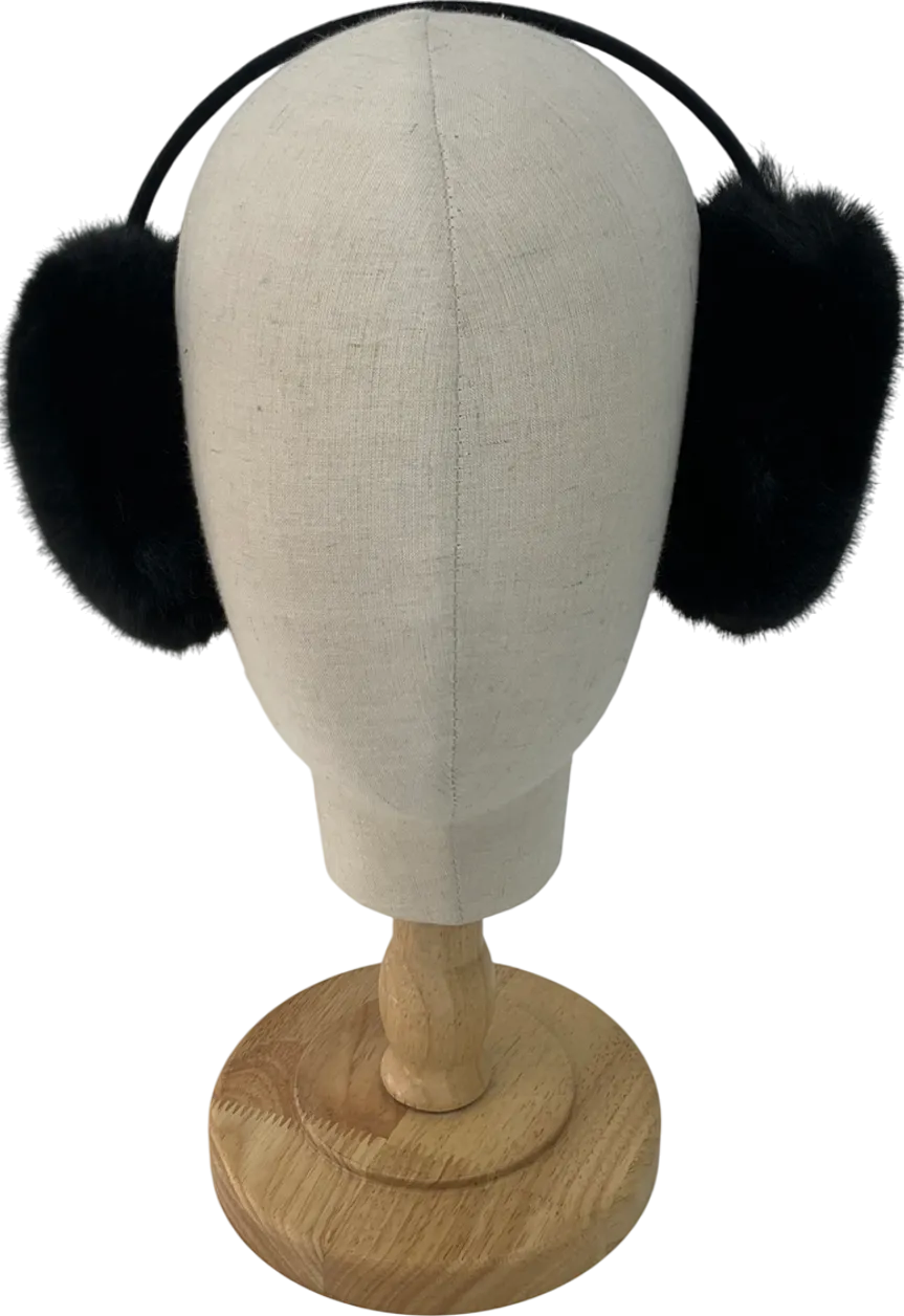 Black Faux Fur Ear Muffs One Size