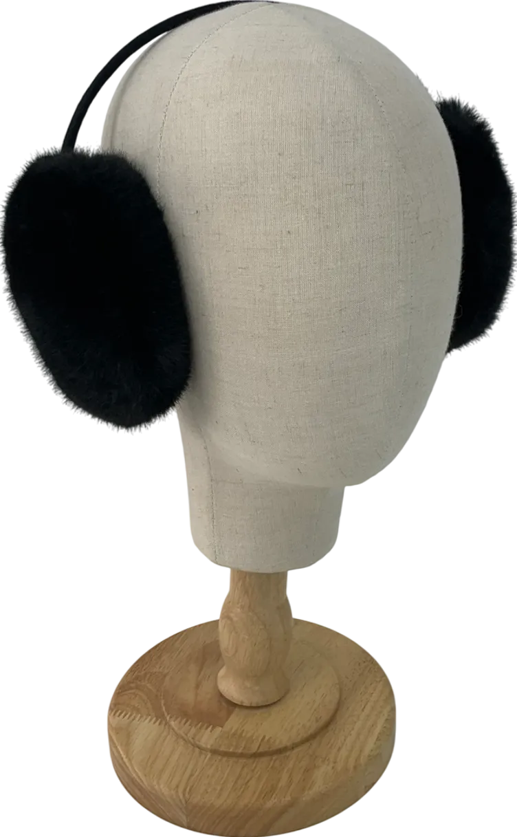 Black Faux Fur Ear Muffs One Size