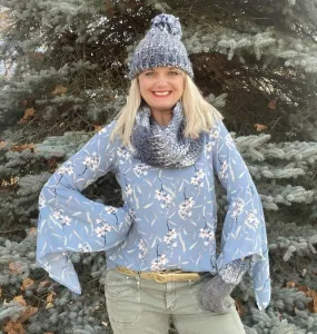 Blue Chunky Infinity Winter Scarf