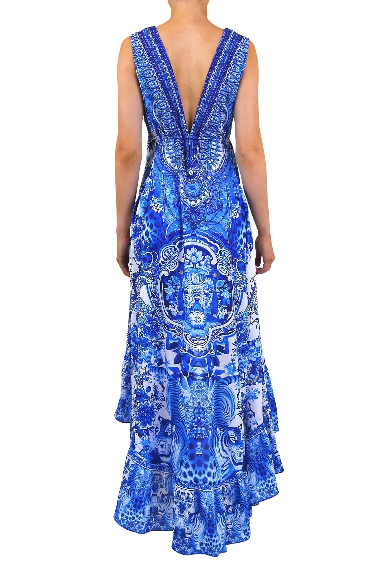 Blue High Low Hem Dress