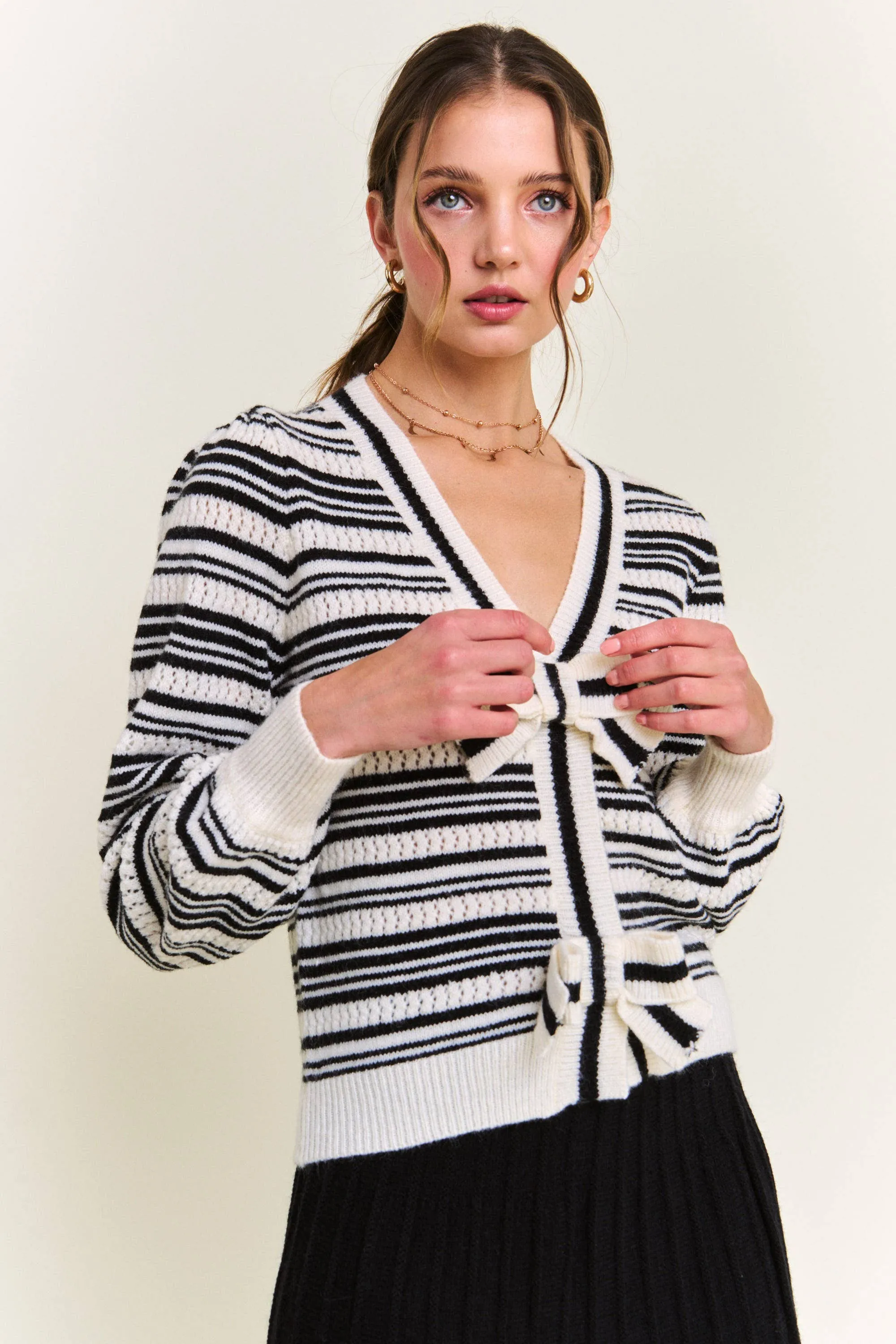 Bow Knit Cardigan