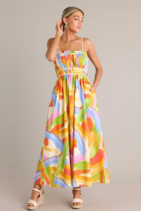 Call Me Yours Cotton Yellow Multi Print Maxi Dress