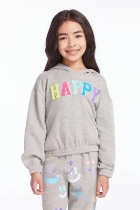 CHA Glitter Smiley Pullover Hoodie
