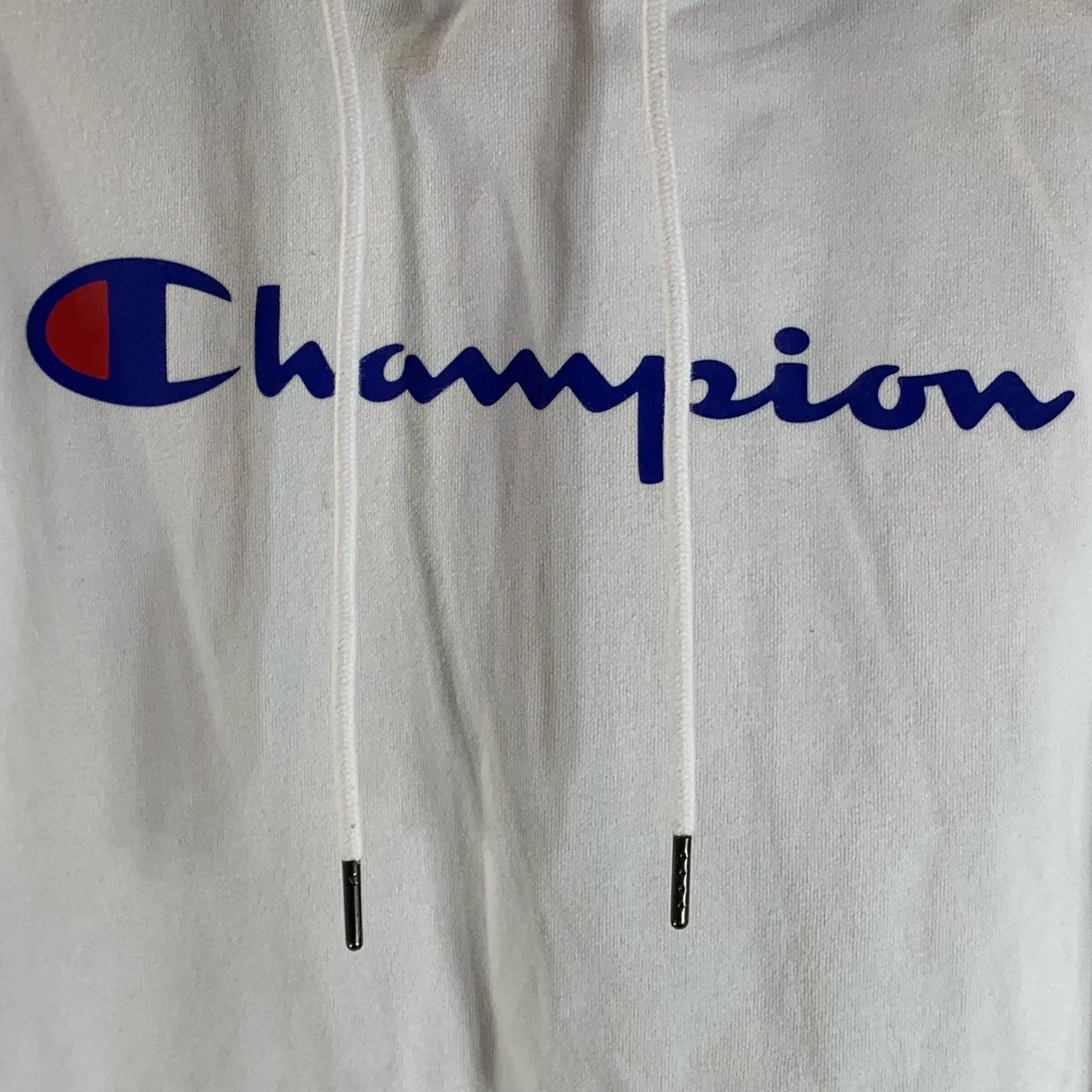 CHAMPION Authentic Athleticwear Men's White Powerblend Script Logo Hoodie SZ S