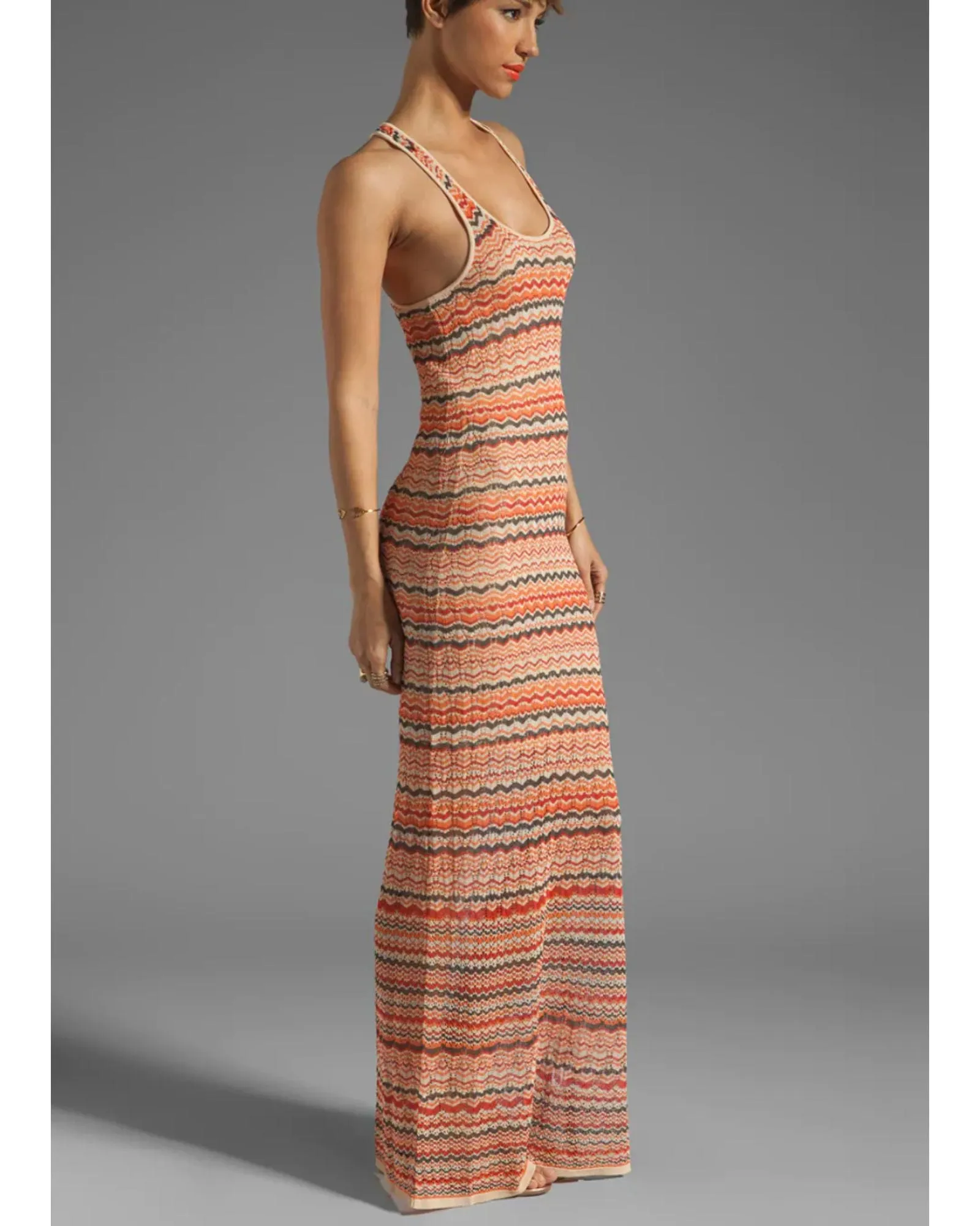 Chevron Stripe Maxi Dress