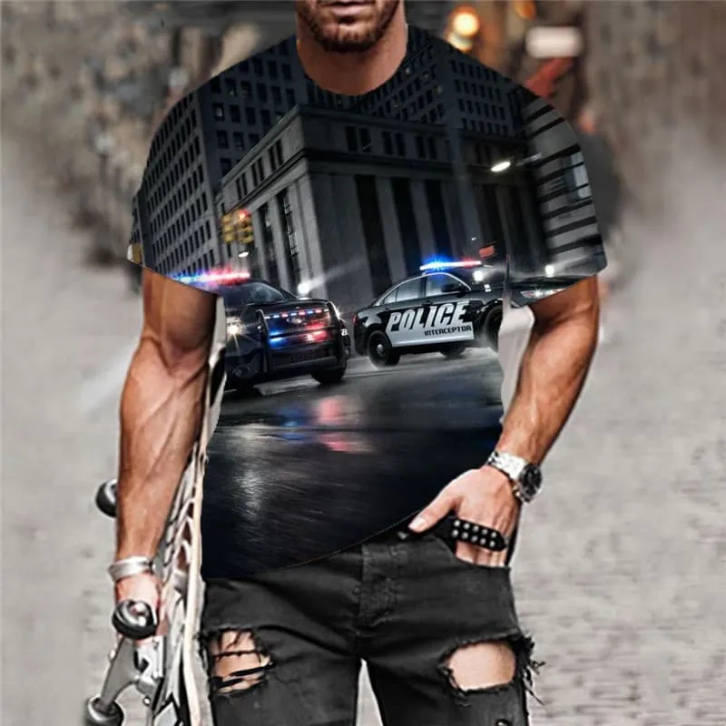 City T shirt Men Car Anime Clothes Harajuku Tshirt Printed Mens Clothing summer