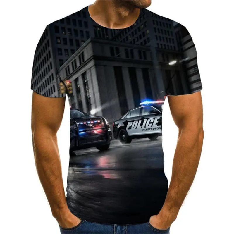 City T shirt Men Car Anime Clothes Harajuku Tshirt Printed Mens Clothing summer