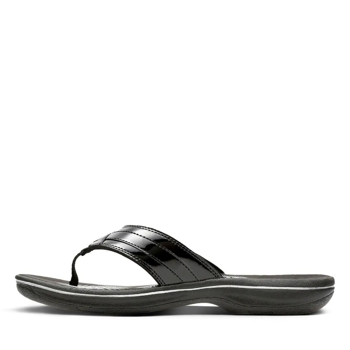 Clarks Women's Breeze Sea Flips- Black Patent