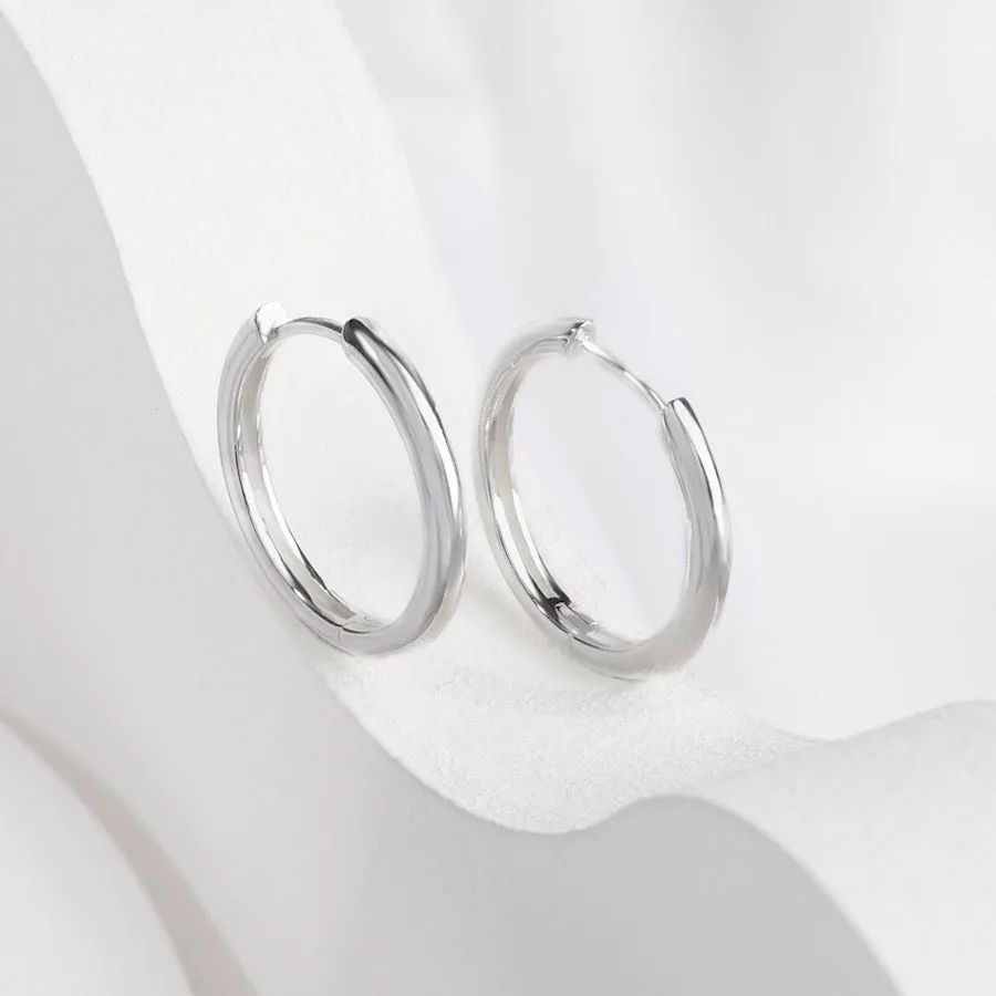 Classic Silver 17mm Hoop Earrings