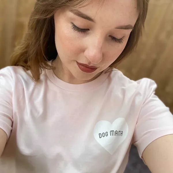 Dog Mama Heart Printed T-Shirt