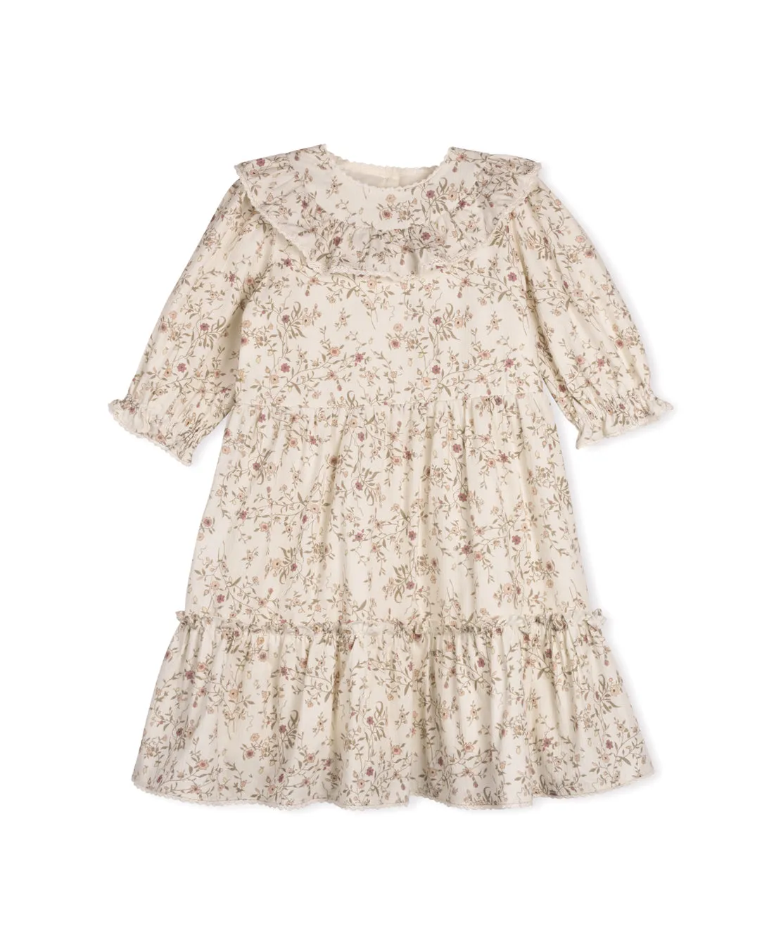 dress floral vintage knit trim - floral