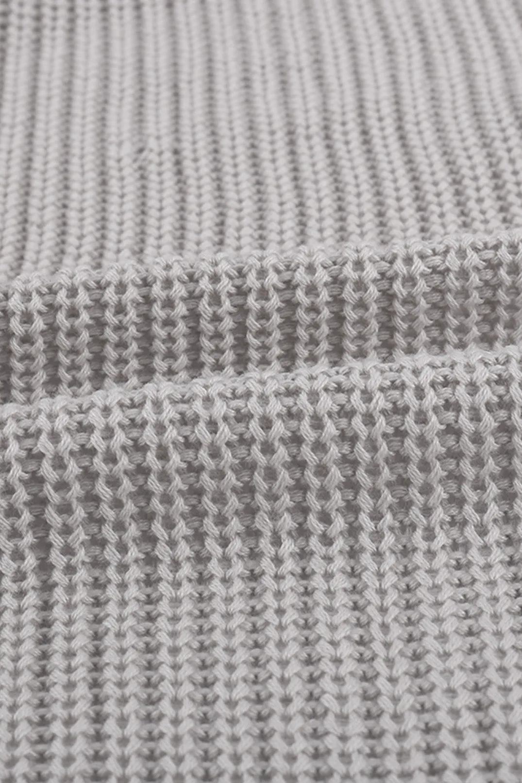 Drop Sleeve Cable Knit Cardigan With Slits