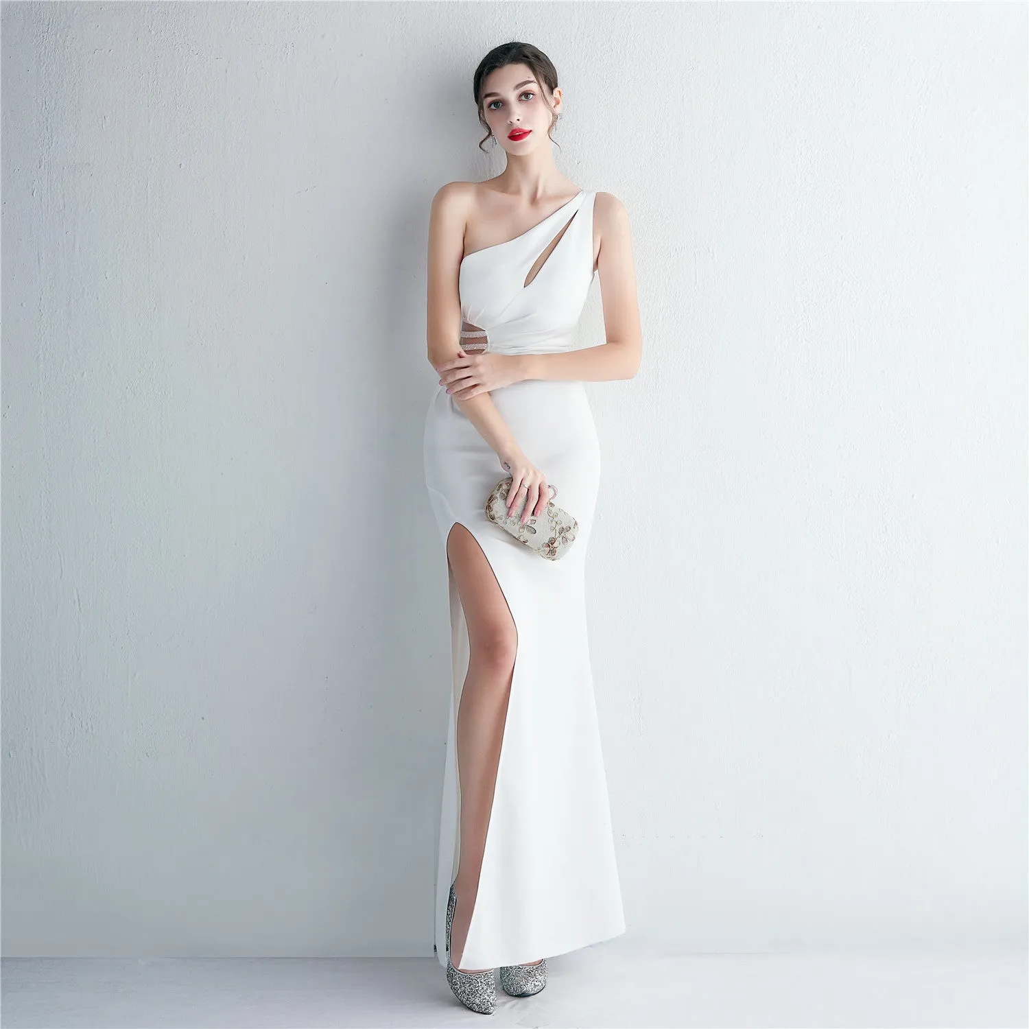 Elegant Cutout Slim Fit Fishtail Formal Dress