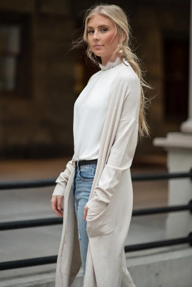Eyes Wide Open Knit Cardigan in Oatmeal