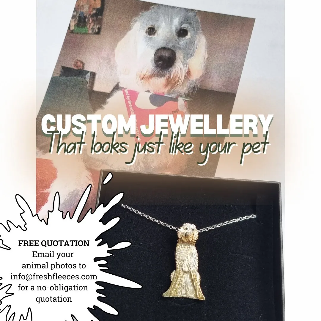 Gold Jack Russell Dog Necklace with Pricked Ears