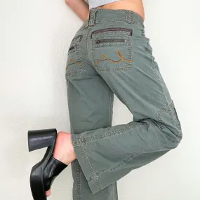 Grey Y2K Low Rise Denim Cargo Pants