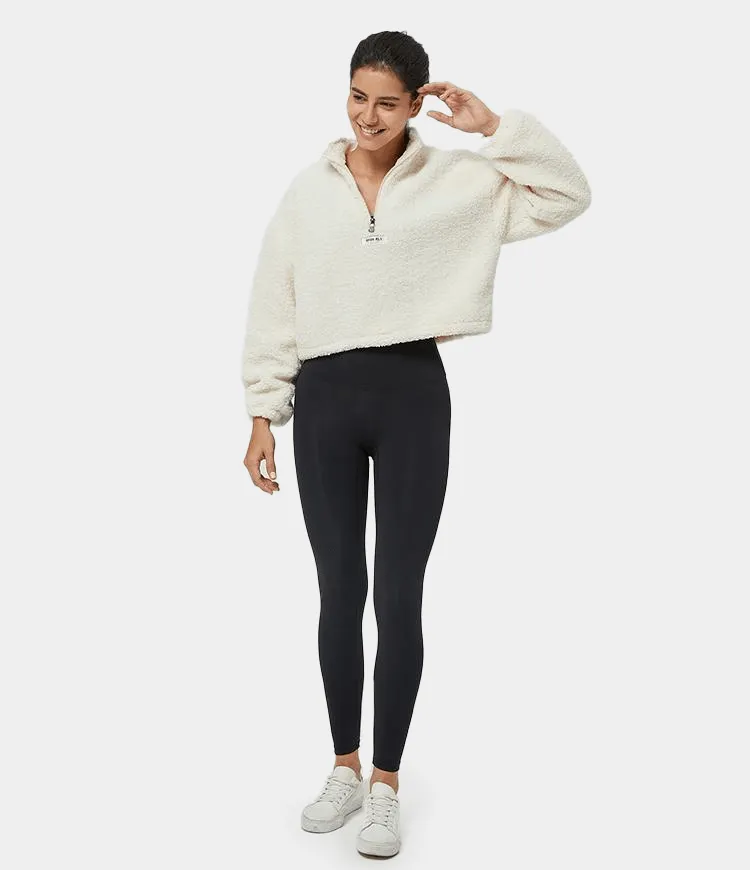 Half Zip Teddy Coat