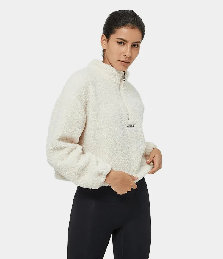 Half Zip Teddy Coat
