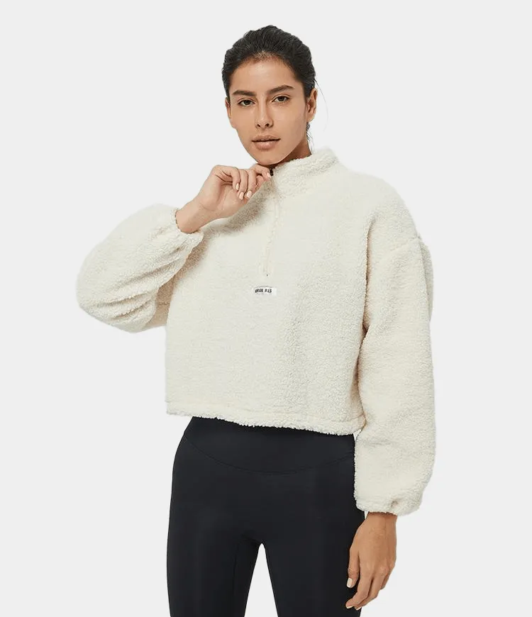 Half Zip Teddy Coat