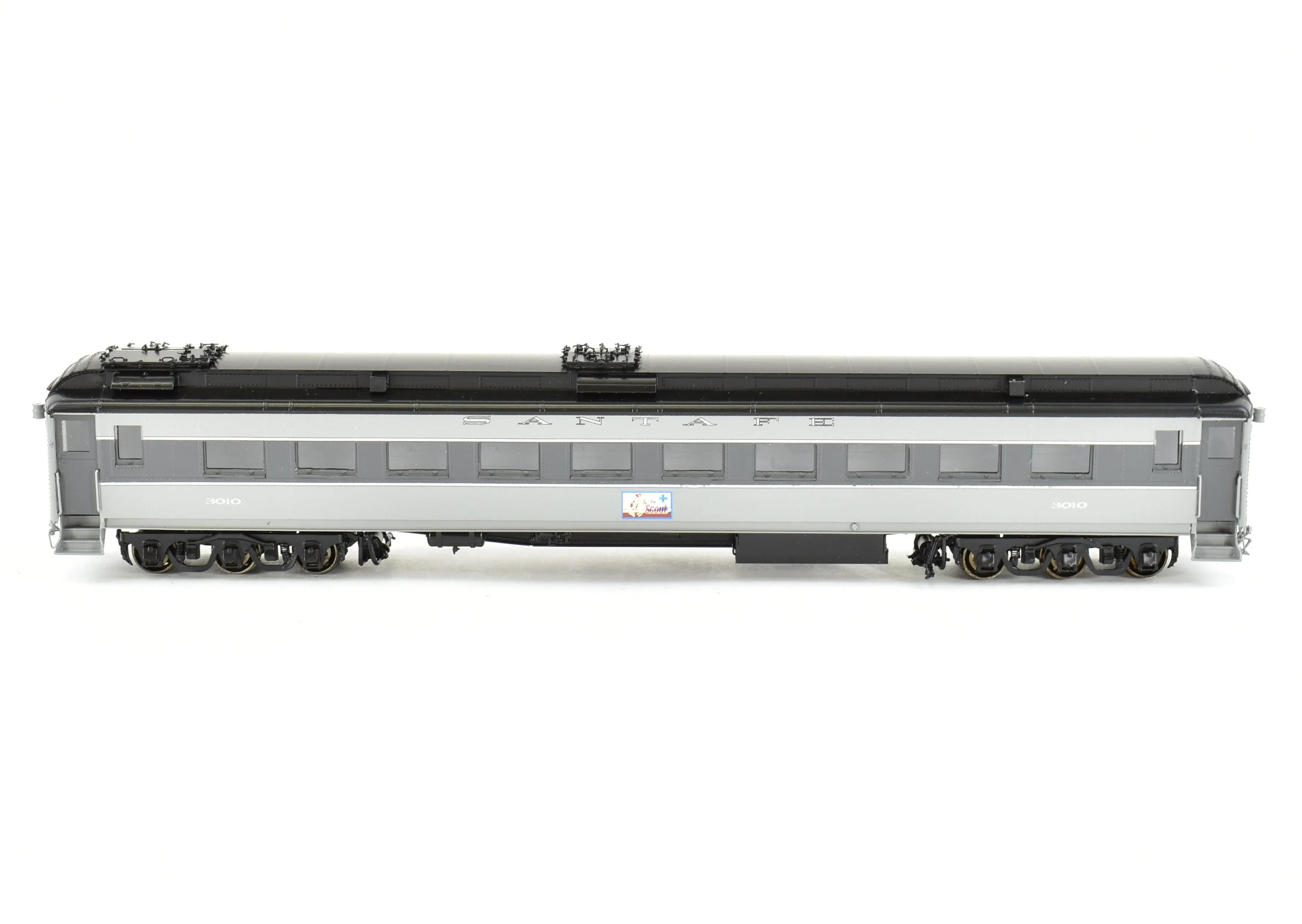 HO Brass Pecos River Brass ATSF - Santa Fe Heavyweight 3000 Series Chair Car FP Grey "The Scout"