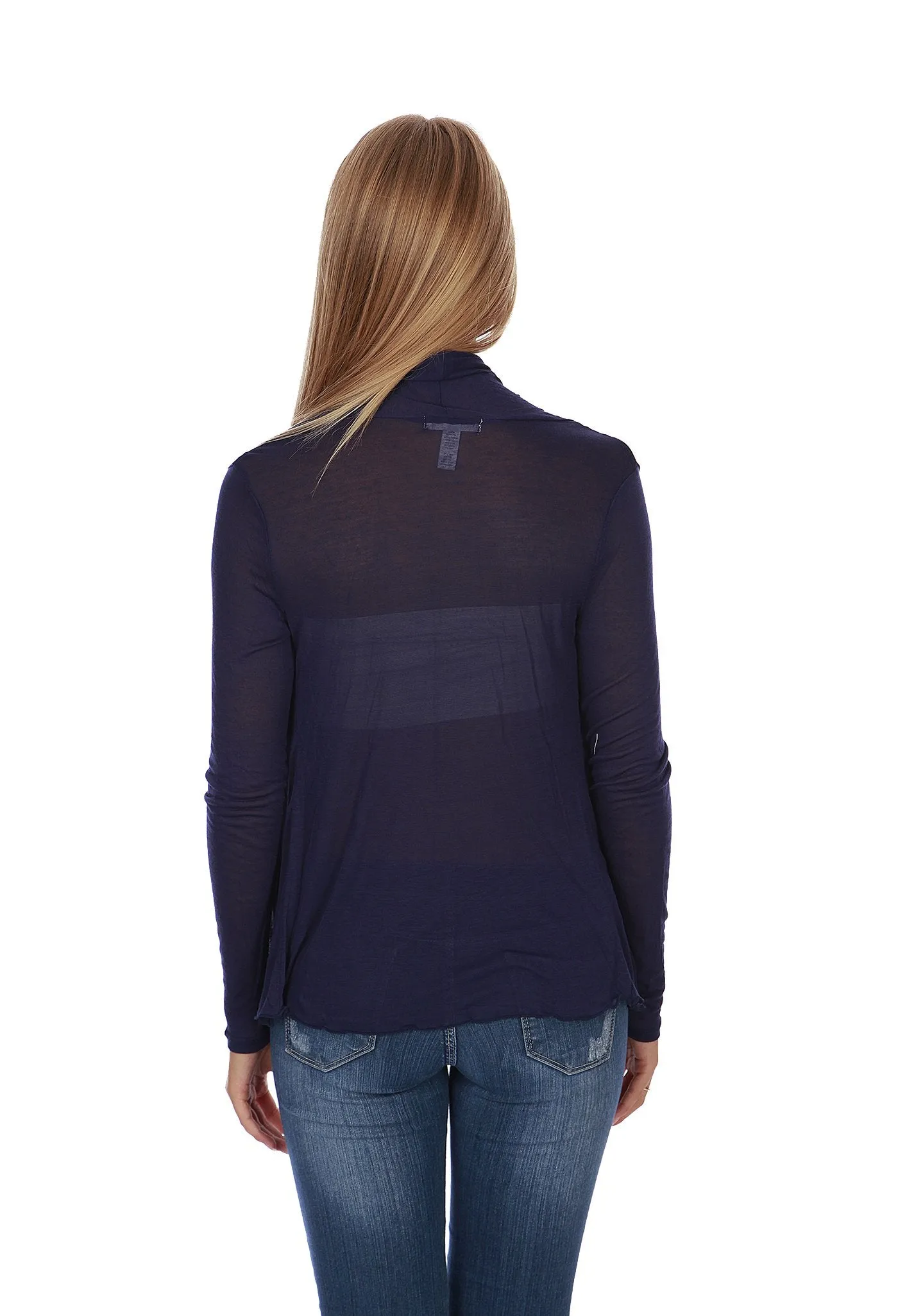 Hollywood Star Fashion Women's Shawl Collar Long Sleeve Cardigan Open Front