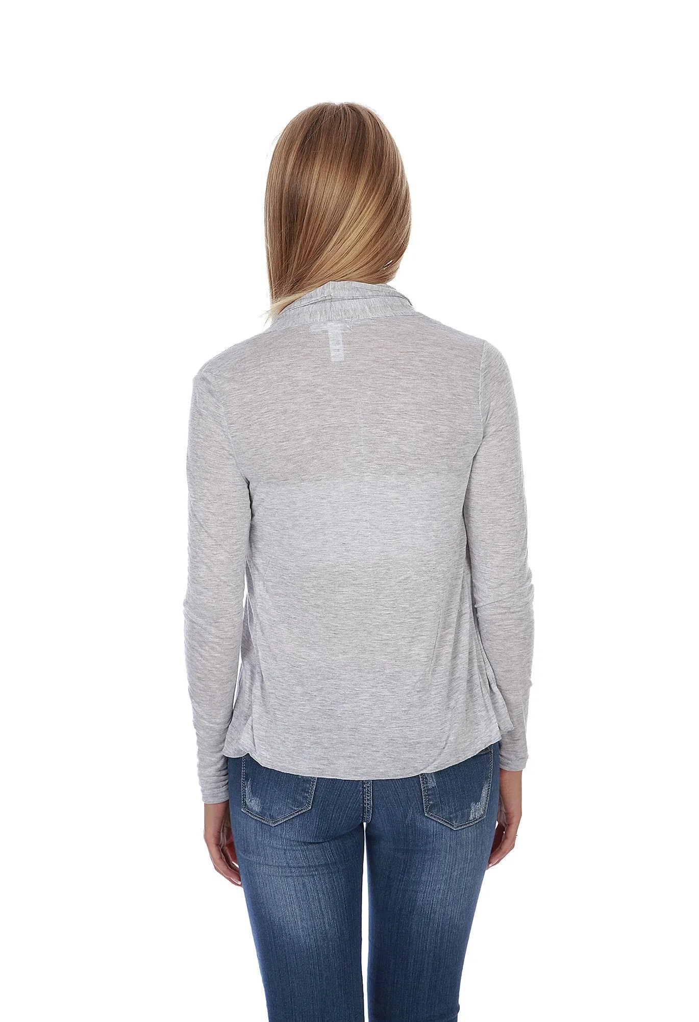 Hollywood Star Fashion Women's Shawl Collar Long Sleeve Cardigan Open Front