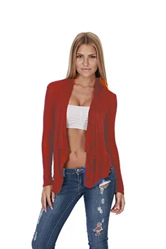 Hollywood Star Fashion Women's Shawl Collar Long Sleeve Cardigan Open Front