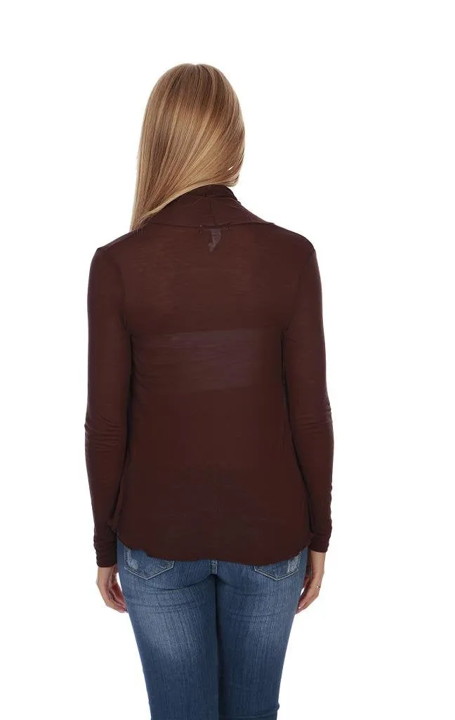 Hollywood Star Fashion Women's Shawl Collar Long Sleeve Cardigan Open Front