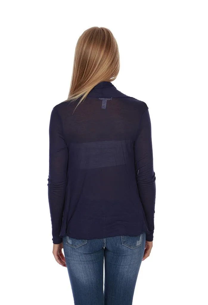 Hollywood Star Fashion Women's Shawl Collar Long Sleeve Cardigan Open Front