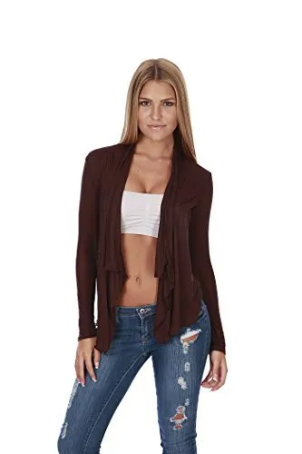 Hollywood Star Fashion Women's Shawl Collar Long Sleeve Cardigan Open Front