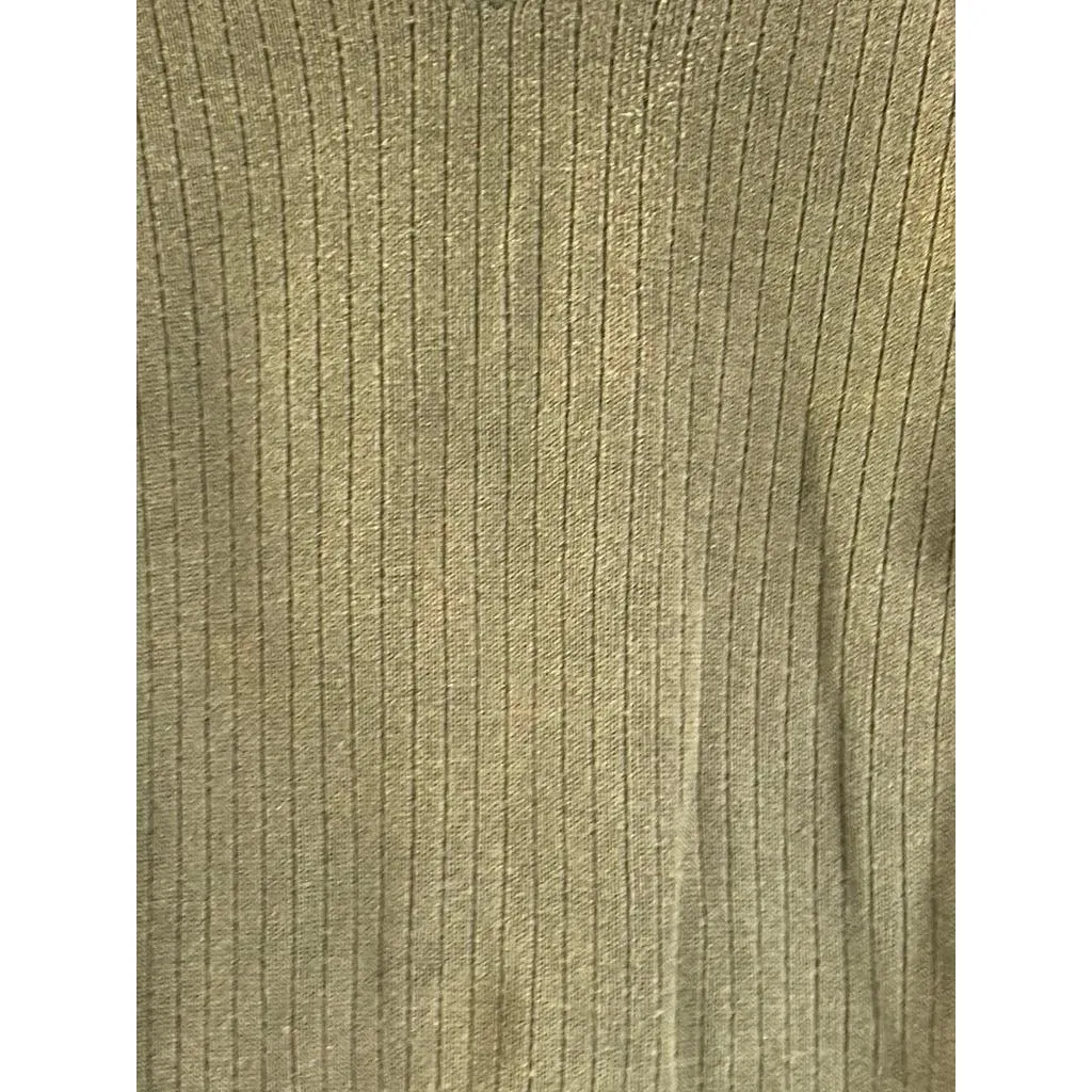 J. CREW Men's Olive Green Cotton Ribbed V-Neck Pullover Sweater SZ M