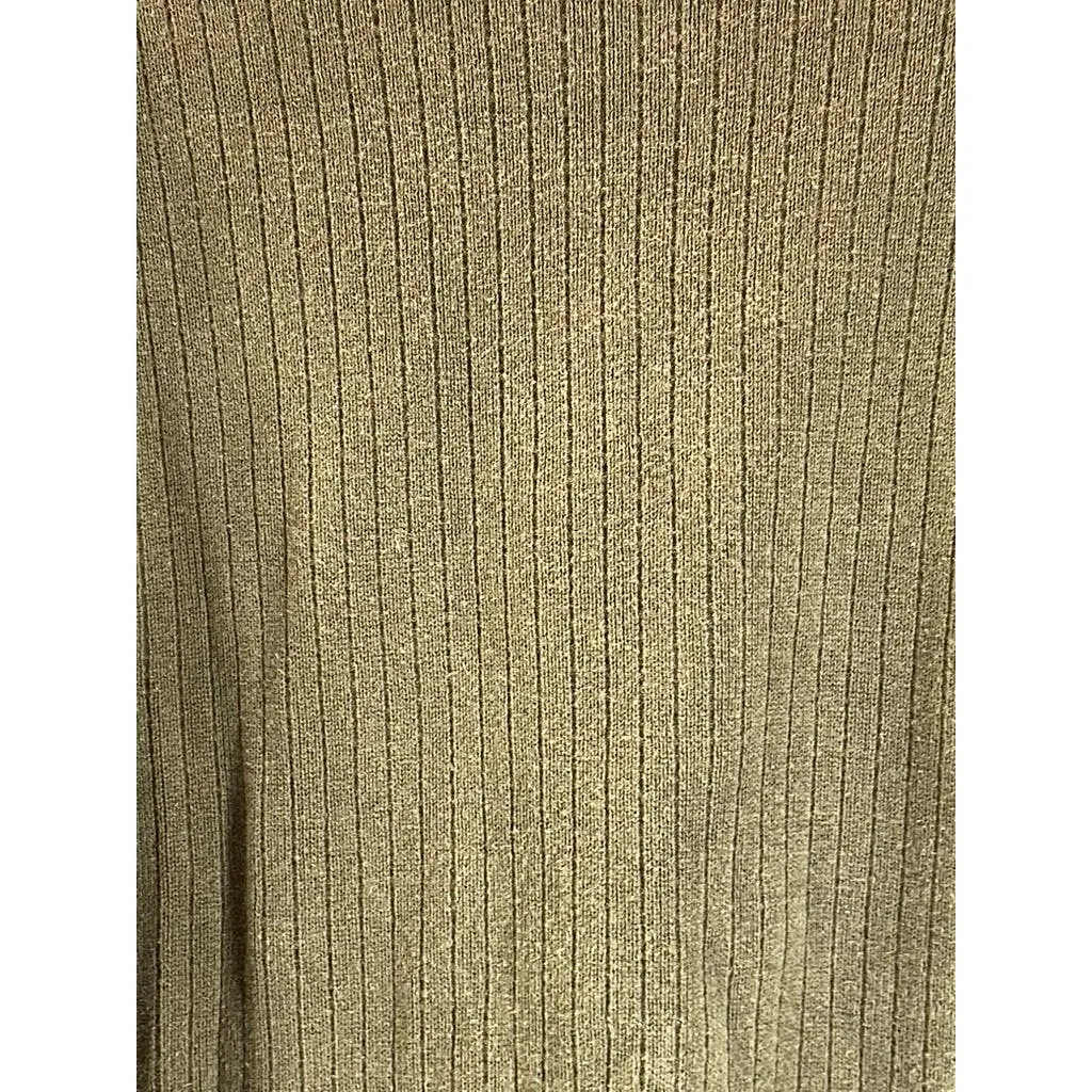J. CREW Men's Olive Green Cotton Ribbed V-Neck Pullover Sweater SZ M