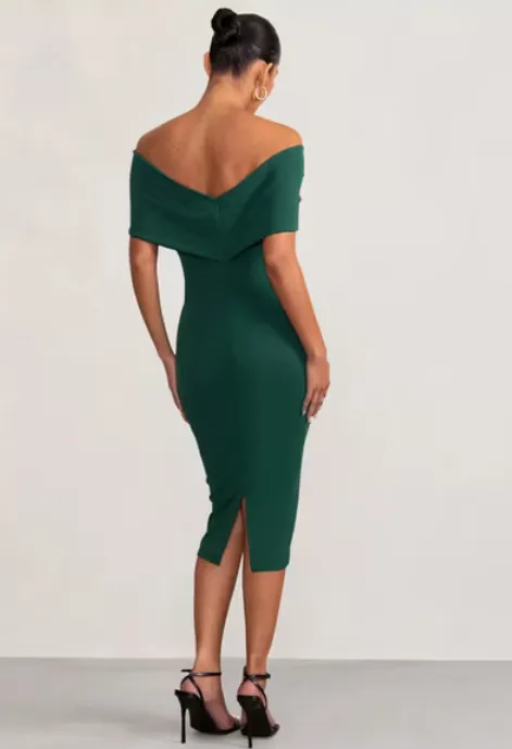 Kimberly Belted Dress: Green