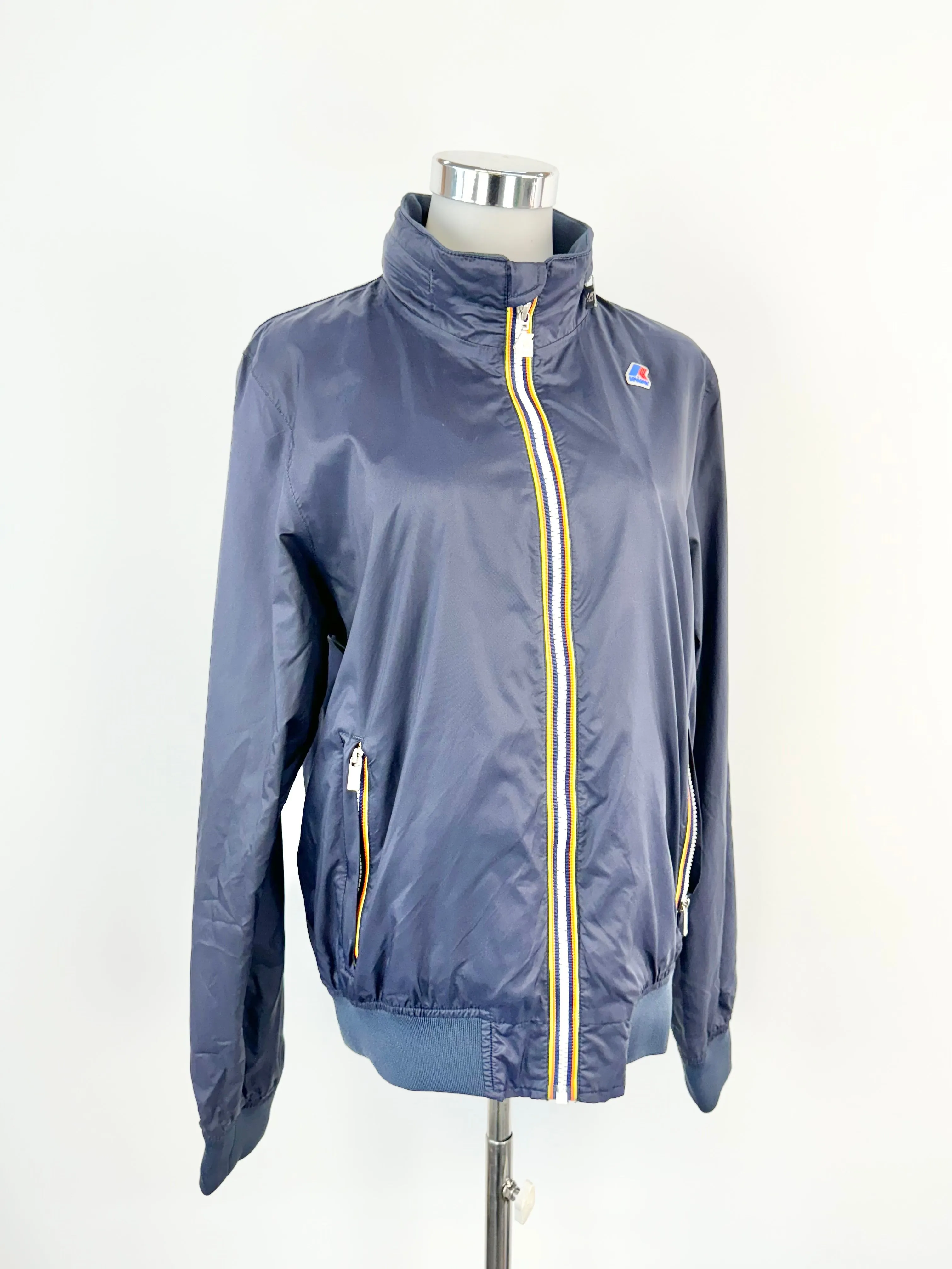 K•Way Navy Amaury Nylon Jersey Jacket - M