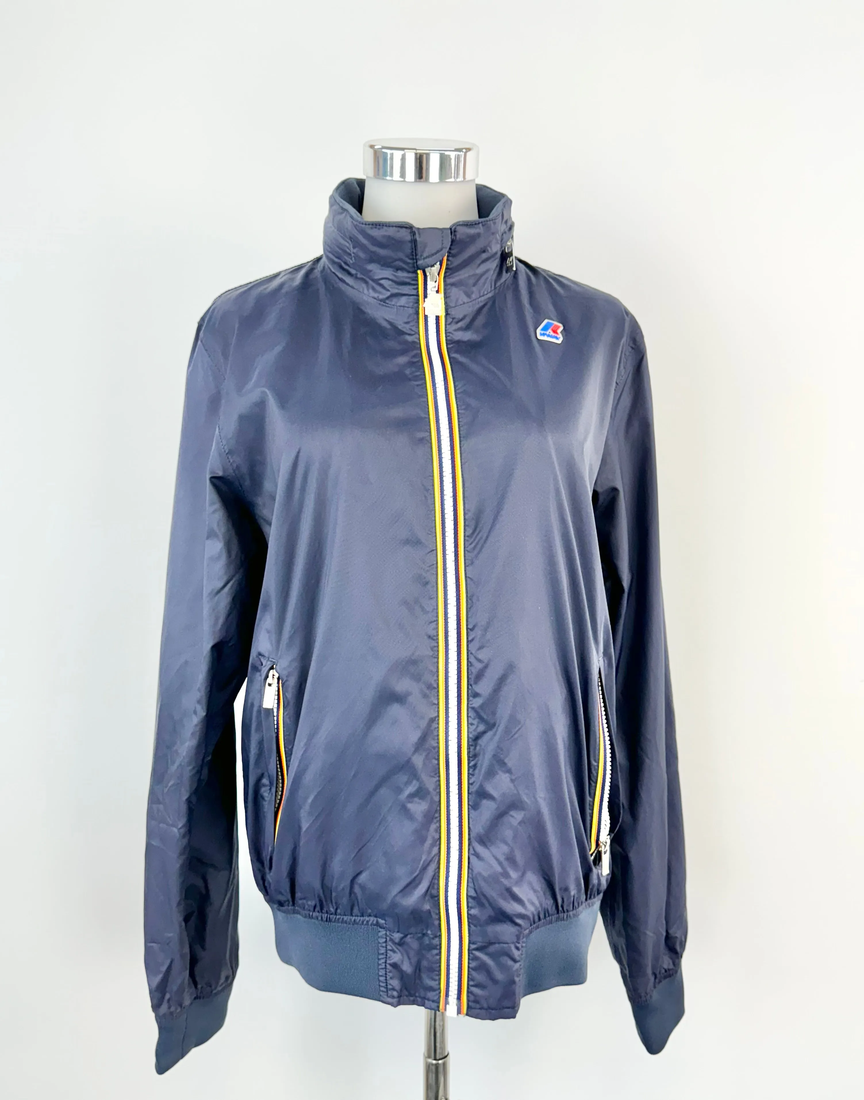 K•Way Navy Amaury Nylon Jersey Jacket - M