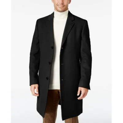 Lauren Ralph Lauren Mens Classic fit Overcoat Coat 36 S Black Solid