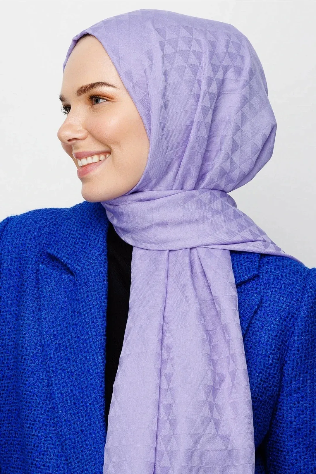 Lilac Prism Pattern Cotton Jacquard Hijab