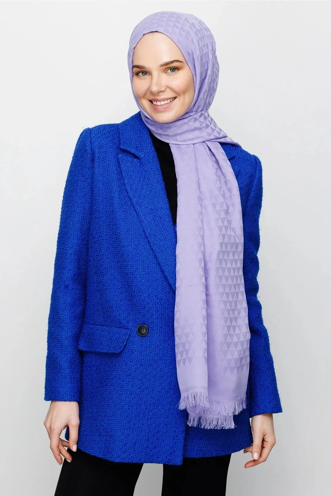 Lilac Prism Pattern Cotton Jacquard Hijab