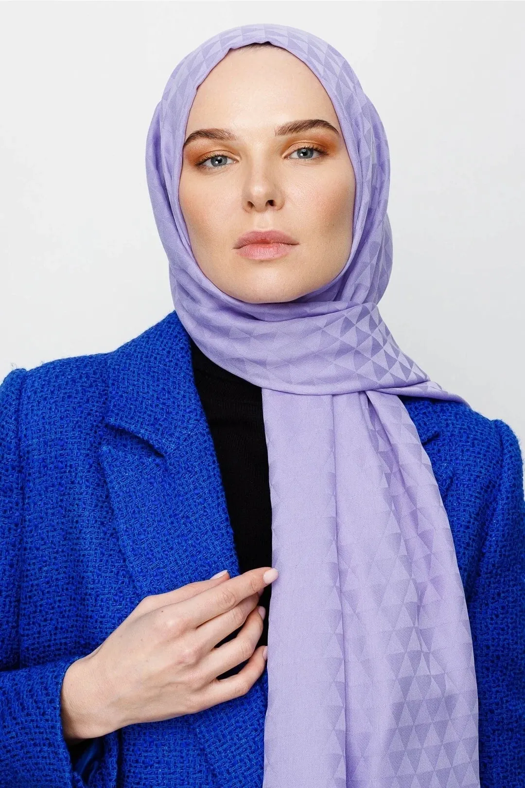 Lilac Prism Pattern Cotton Jacquard Hijab