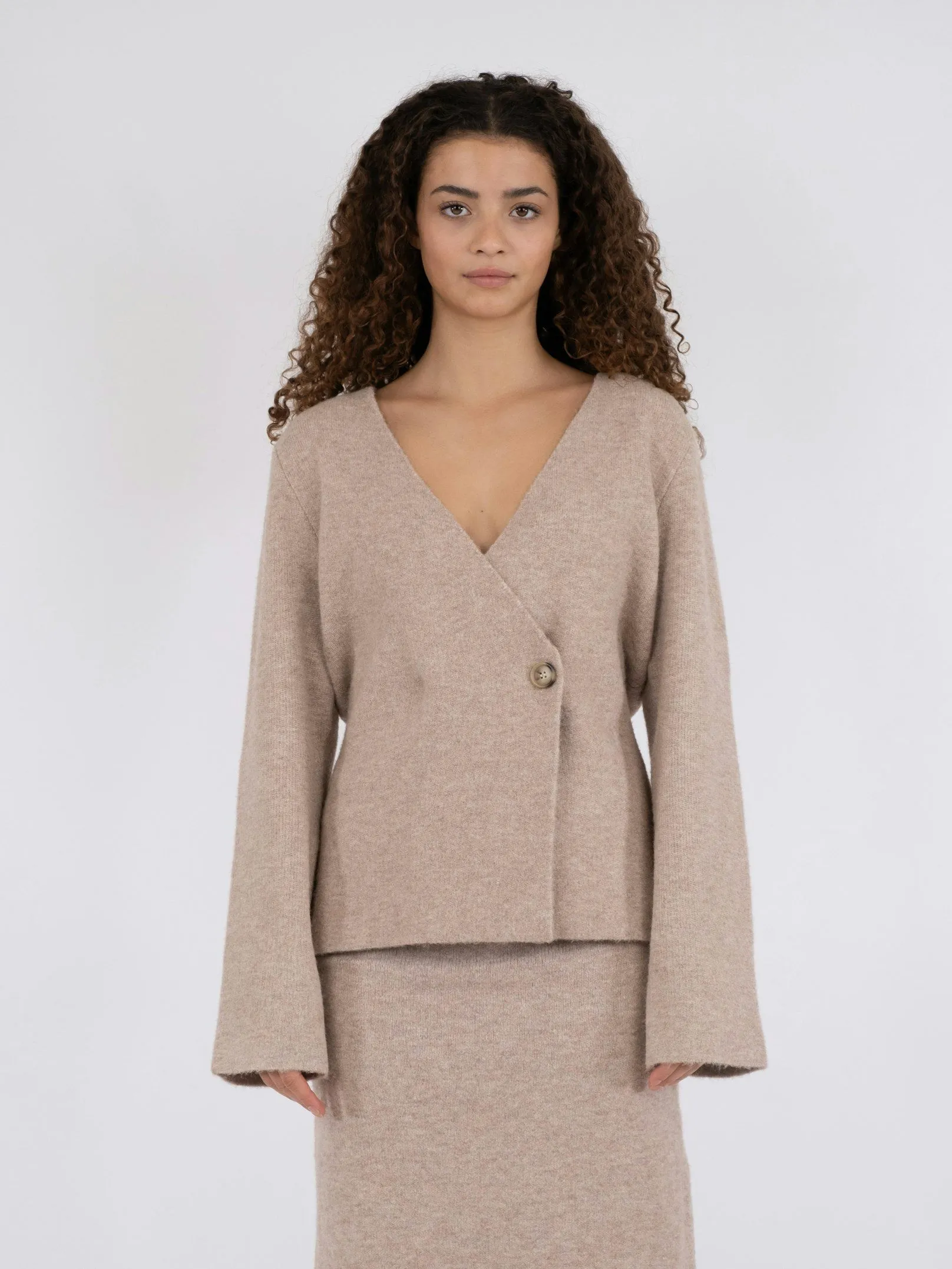 Marie Louise Knit Cardigan - Sand Melange